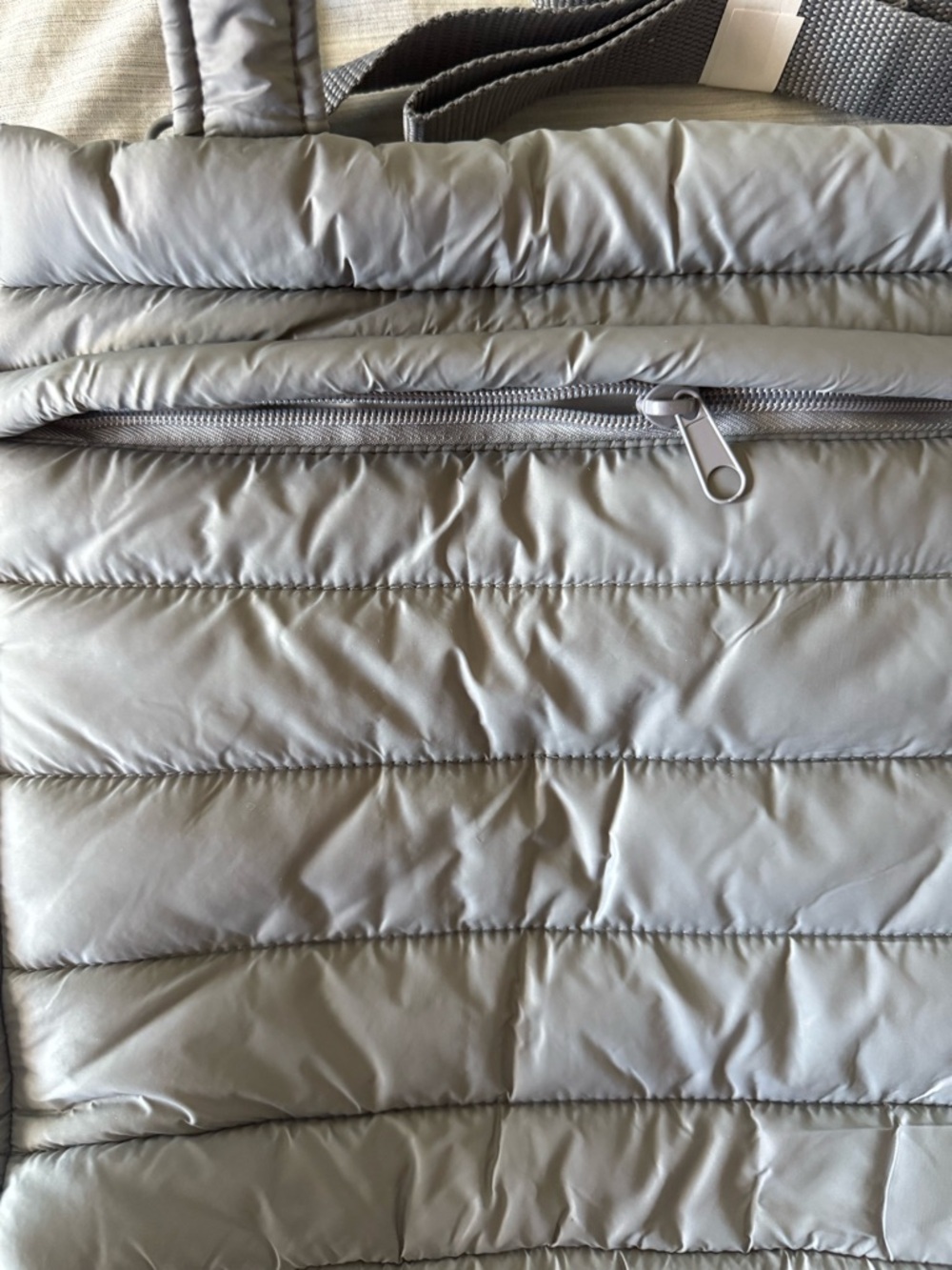 ZARA Quilted Tote Stroller Bag in Light Gray - Picture 5 of 5